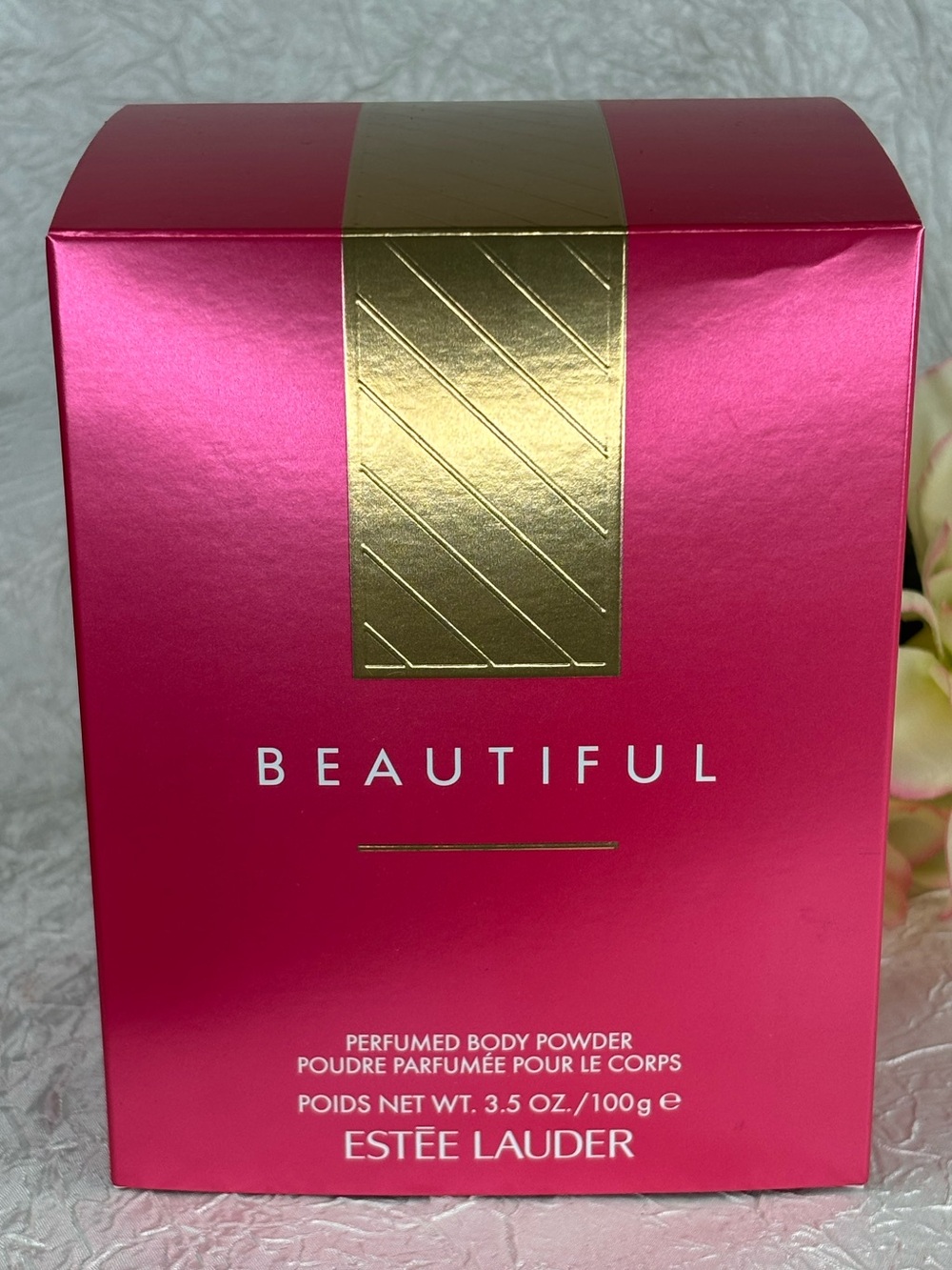 Estee Lauder Beautiful Perfumed Body Powder with Puff - 3.5 oz / 100g NIB